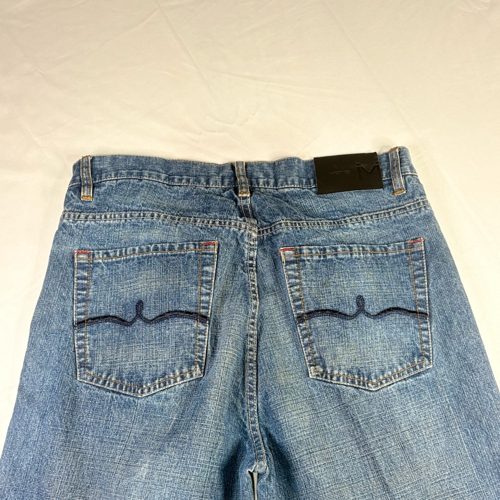 Y2K 2000s style Baggy Moto Blue Jeans | $23.99